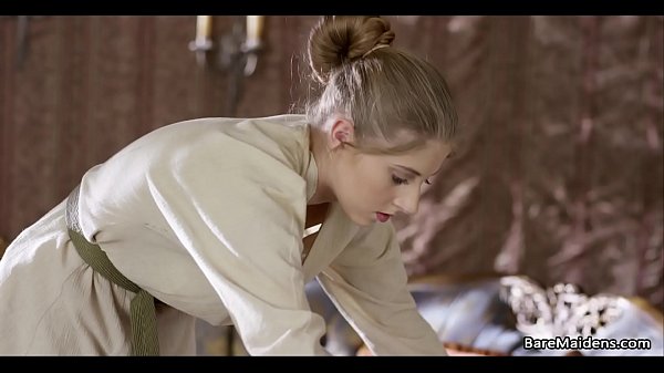Maid plays with her pussy in her Lady’s room