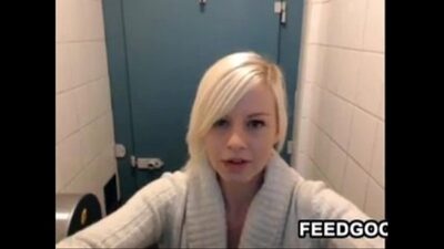 Blonde Teen Masturbates In A Public Toilet