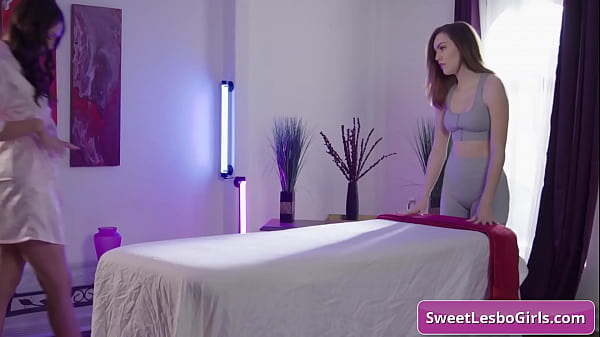 Beautiful brunette lesbian client enjoy wet butt massage and more from her teen masseuse – Bella Rolland, Freya Parker