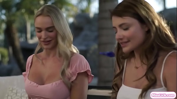 Brunette lesbian babe ass licking her big tits best friend
